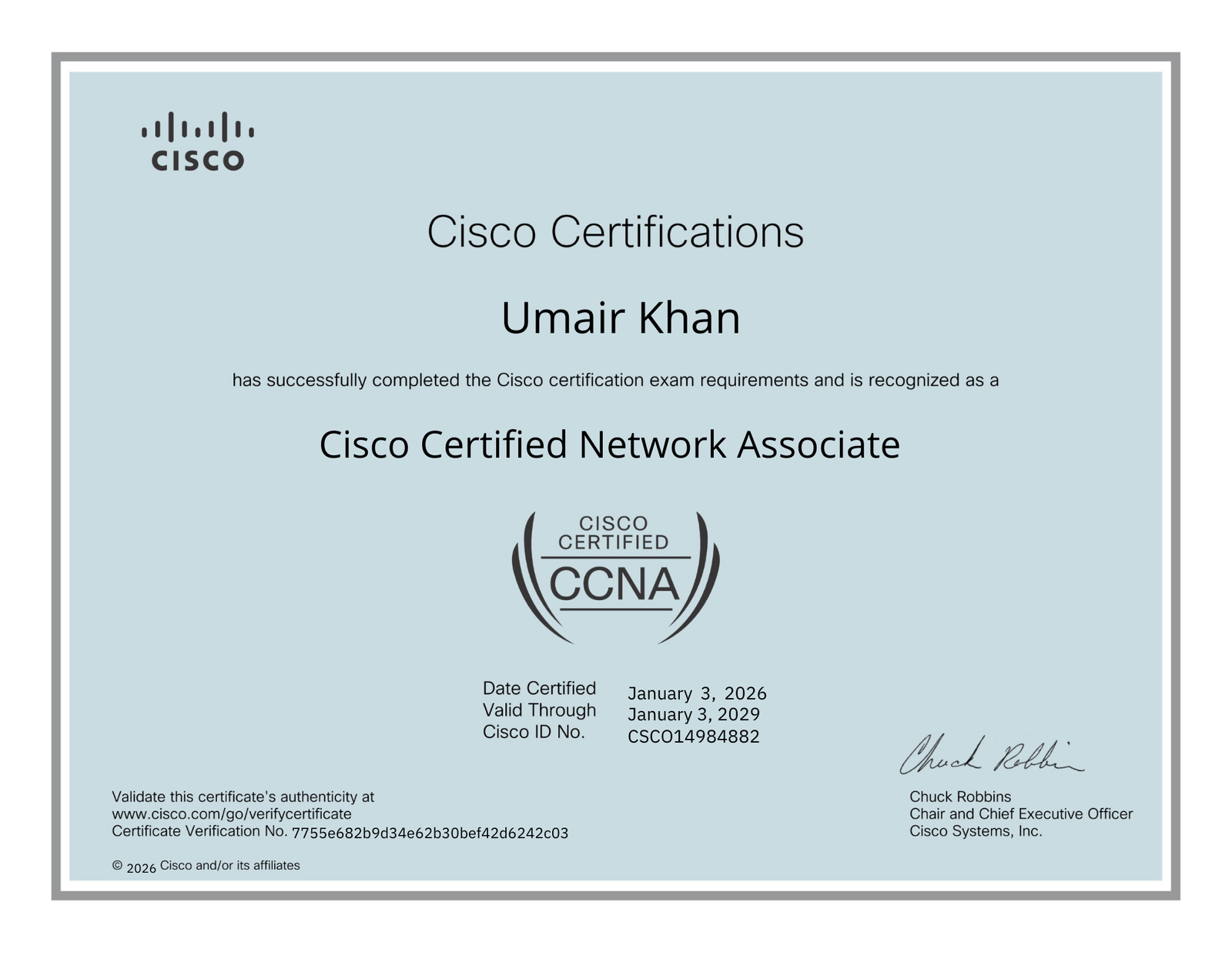 Cisco Certified Network Associate Certificate